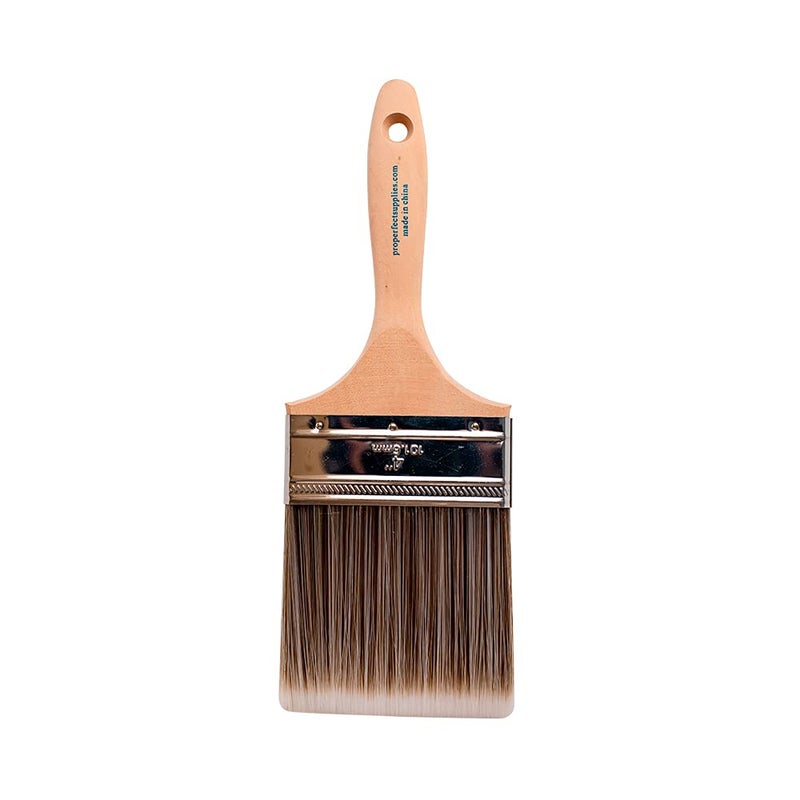Pro-Grade 12PK 4 inch Flat BrushPremium Wall/Trim House Paint Brush Set Great for Professional Painter and Home Owners Painting Brushes for Cabinet Decks Fences Interior Exterior & Commercial Paintbrush. - Image 3